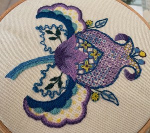 Crewelwork Bud, by Donna, CA