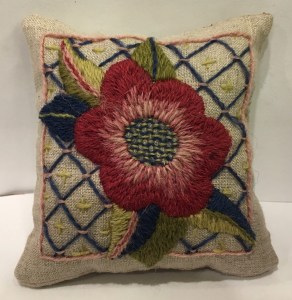 May Morris Inspired Pincushion, by Genevieve Cottraux, CA